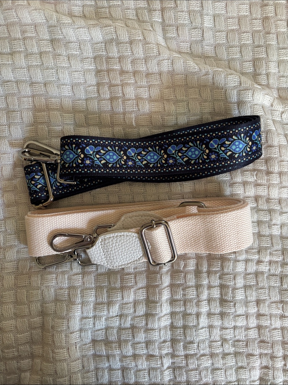 Detachable Floral and Cream Bag Straps